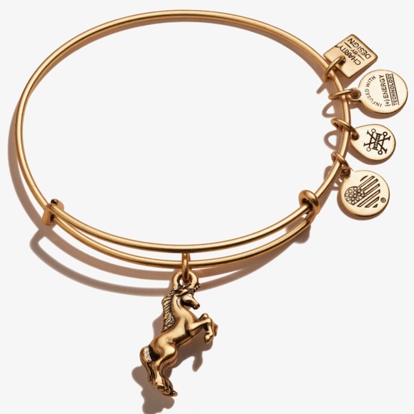 NWT Alex and Ani Unicorn Gold Bangle Bracelet - Picture 1 of 4